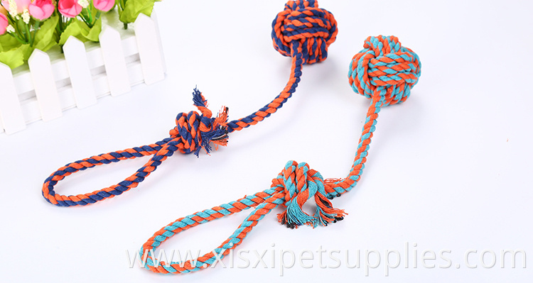 wholesale rope ball with handle for interactive toys for dog